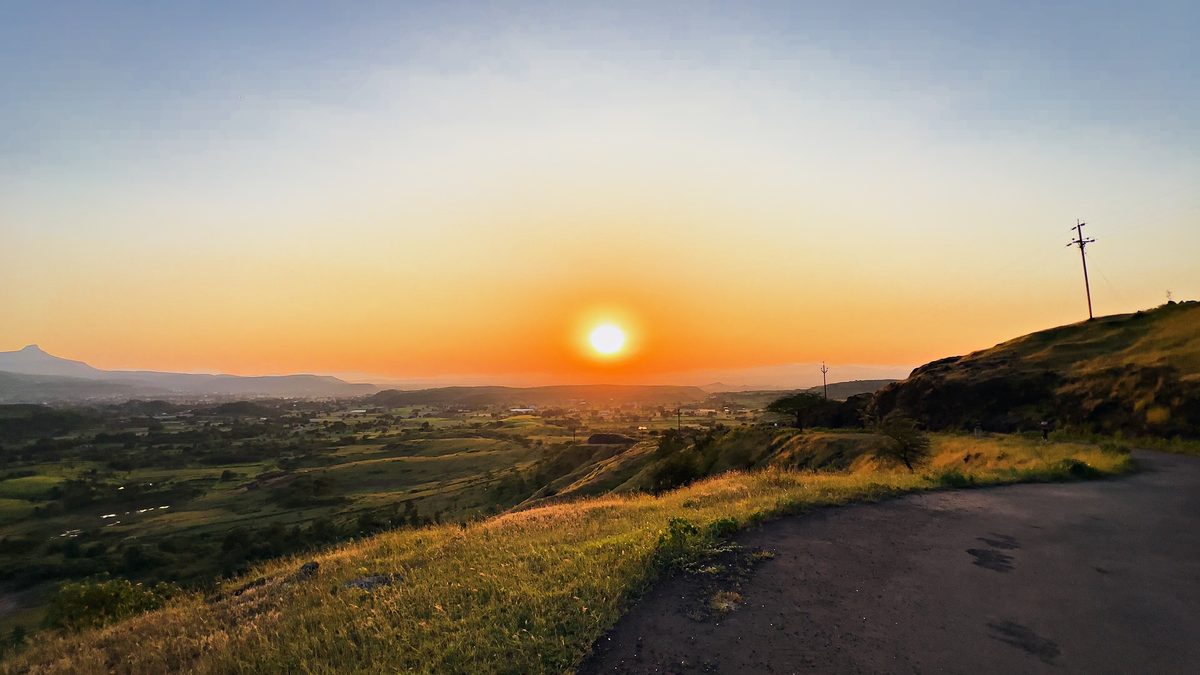 Sunset Road, Sinnar: free 4K wallpaper